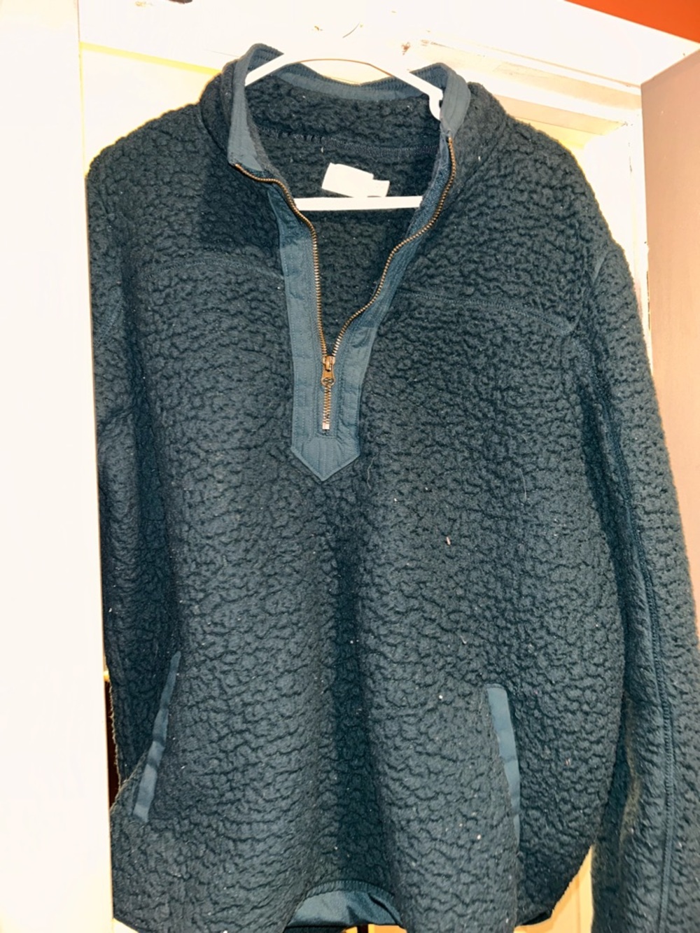 Time and Tru green Sherpa Half-Zip Pullover